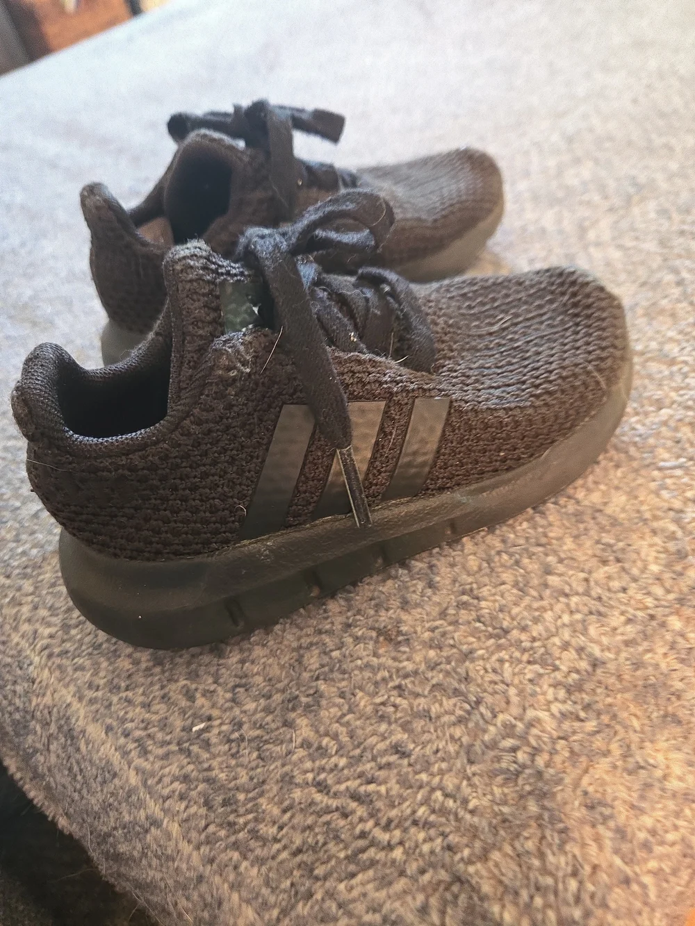 Baby Black Knit Athletic Sneakers - Youth Lightweight Shoes